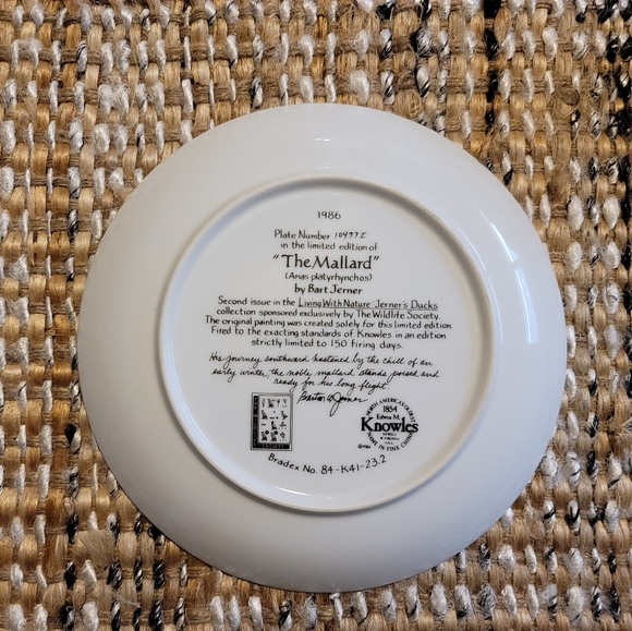 "The Mallard" collector plate by Bart Jerner - Picture 3 of 4